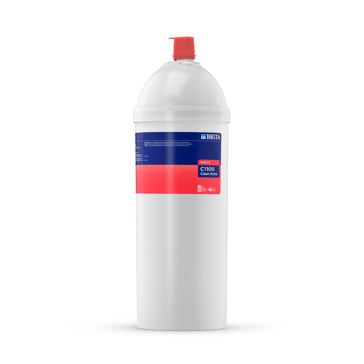 BRITA-waterfilterpatroon PURITY C1100 Clean Extra op een witte achtergrond