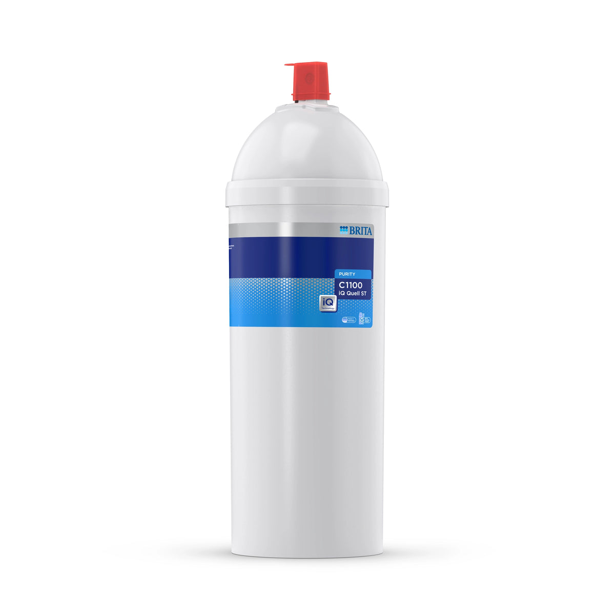 BRITA-waterfilterpatroon PURITY C1100 iQ Quell ST op een witte achtergrond.