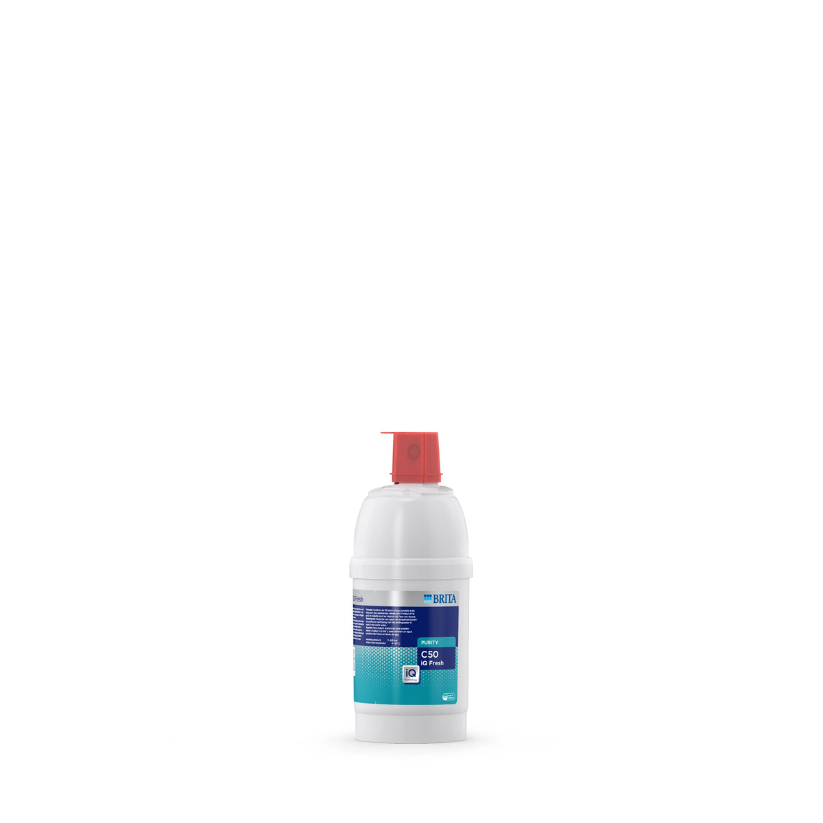 BRITA-waterfilterpatroon PURITY C50 iQ Fresh op een witte achtergrond.