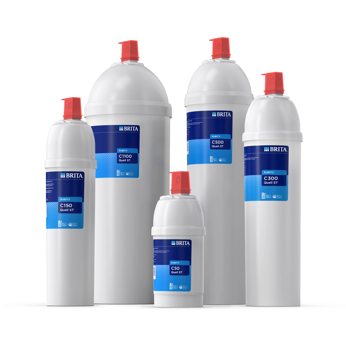 Set BRITA-waterfilterpatronen PURITY C Quell ST op een witte achtergrond